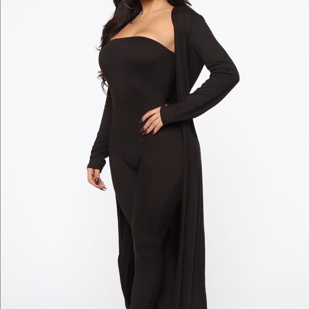 Jumpsuit Cardigan Set